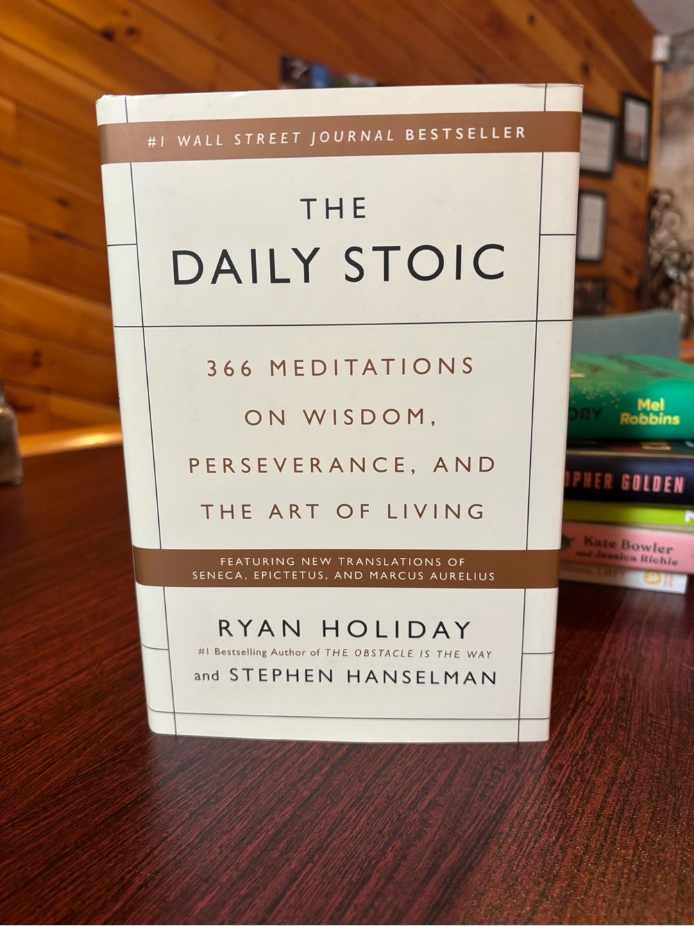 The Daily Stoic by - Cream and Brown Hardcover